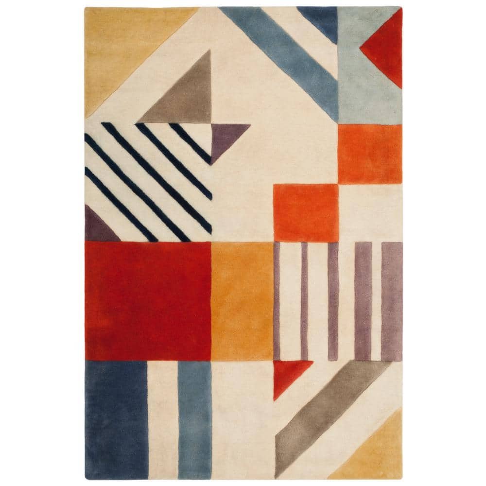 Fifth Avenue Ivory/Multi Doormat 3 ft. x 5 ft. Abstract Multi-Shaped Area...