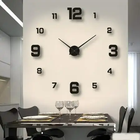 Frameless Wall Clock, Large Modern 3 D Mirror Wall Clock Mute Diy Wall Stickers For Living Room