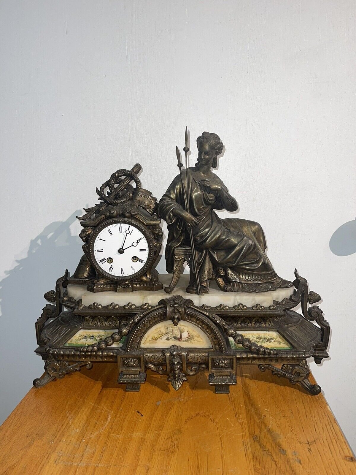 French Figural Bronze Clock