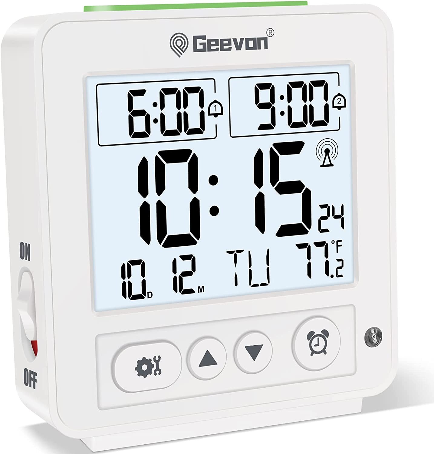Geevon Atomic Travel Alarm Clock with Auto/8S Backlight, 2 Alarm Settings, Tempe