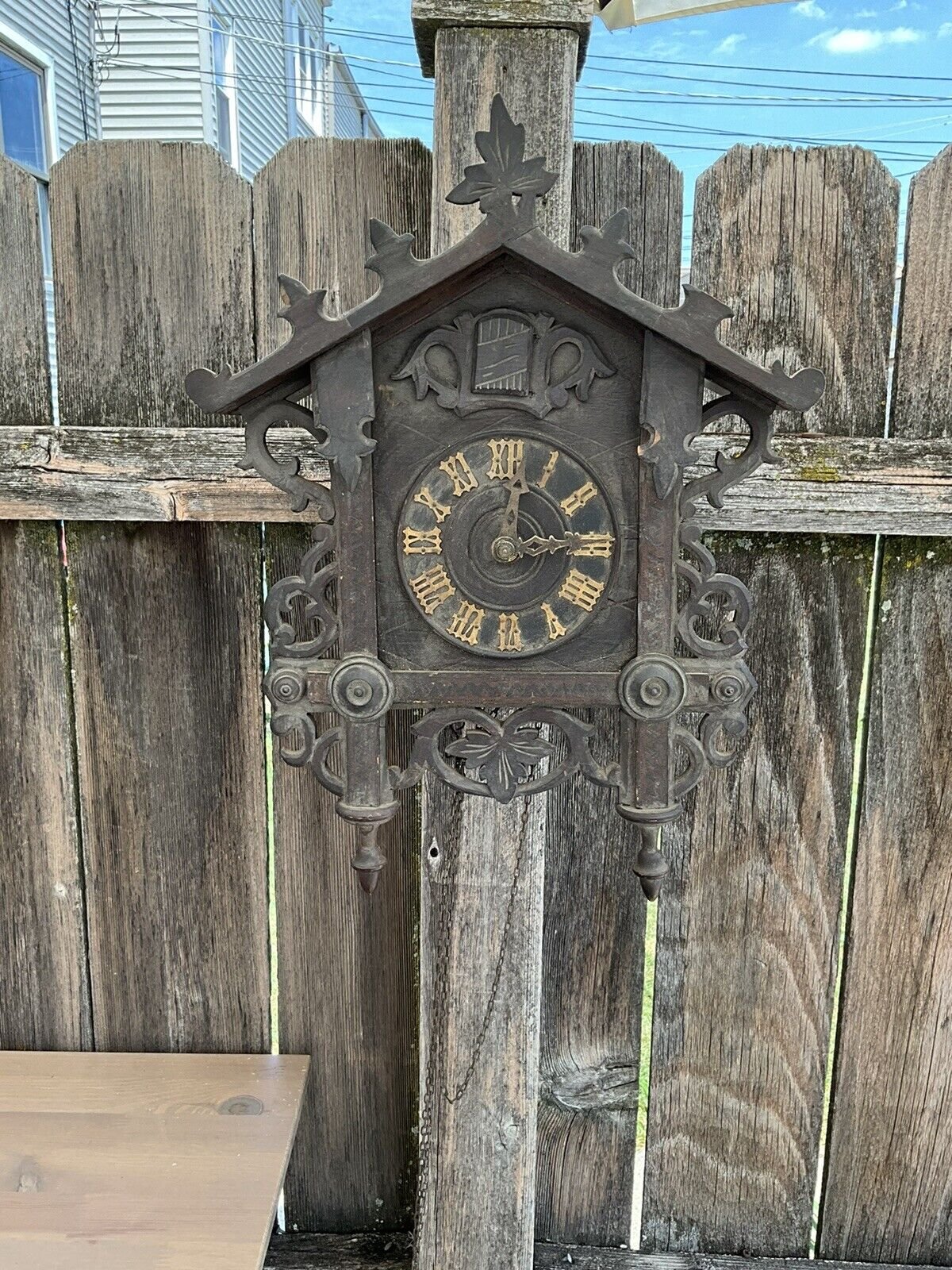 German Black Forest Rail Road Style Cuckoo Clock