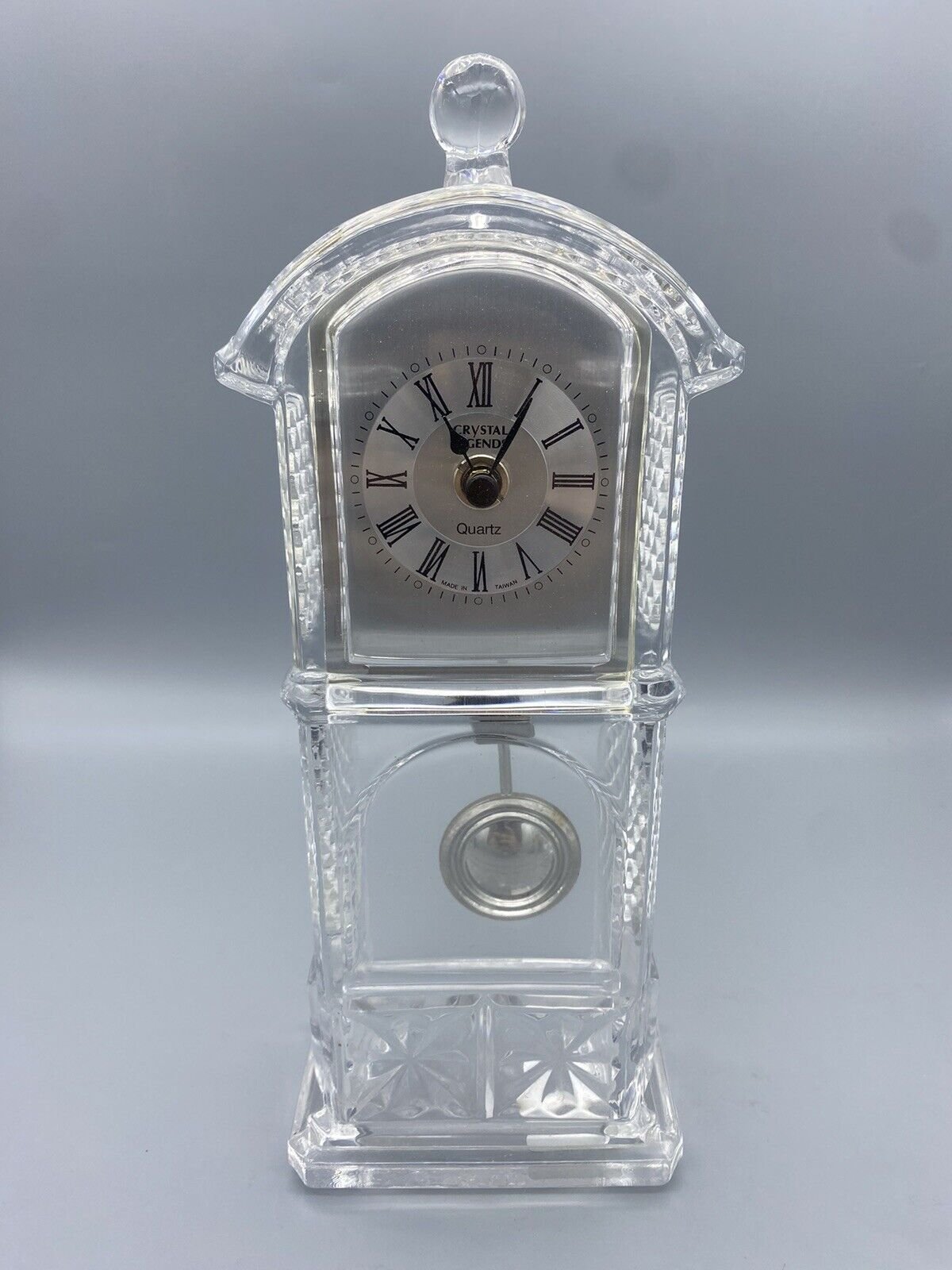 Godinger Crystal Legends 24% Lead Desk GrandFather Clock 10.75"X4"x2.5" Vintage