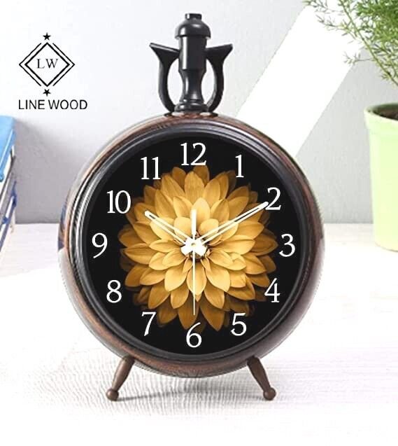 Handmade Antique Wooden 7" Table Top Clock Desk Clock Hanging Clock Home Decor