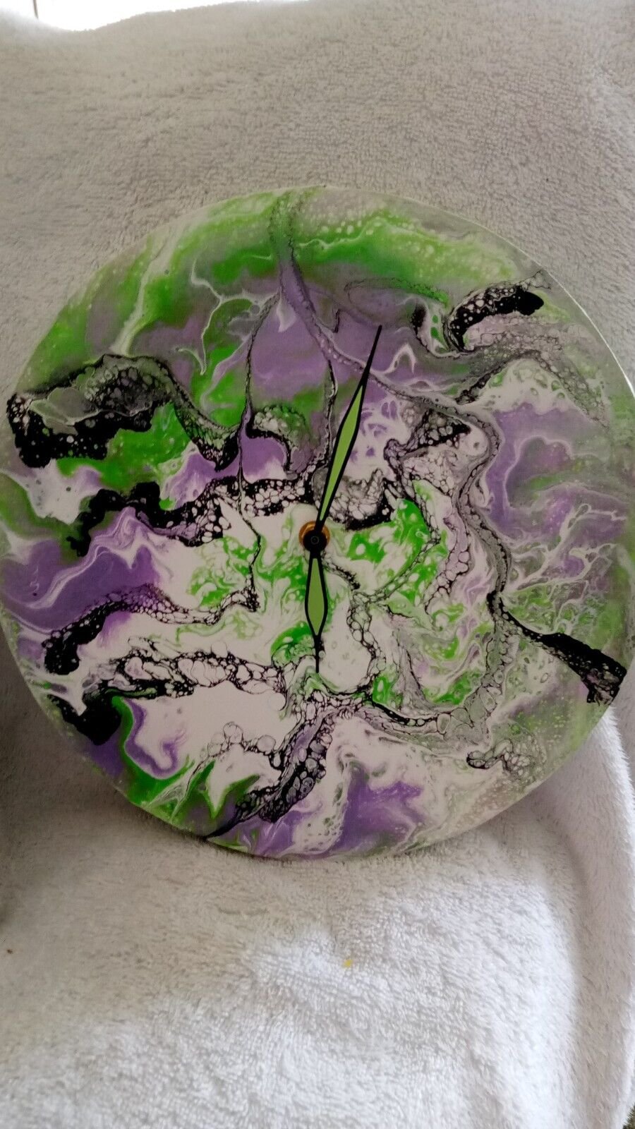 Handpainted Canvas Wall Clock - 8 inches