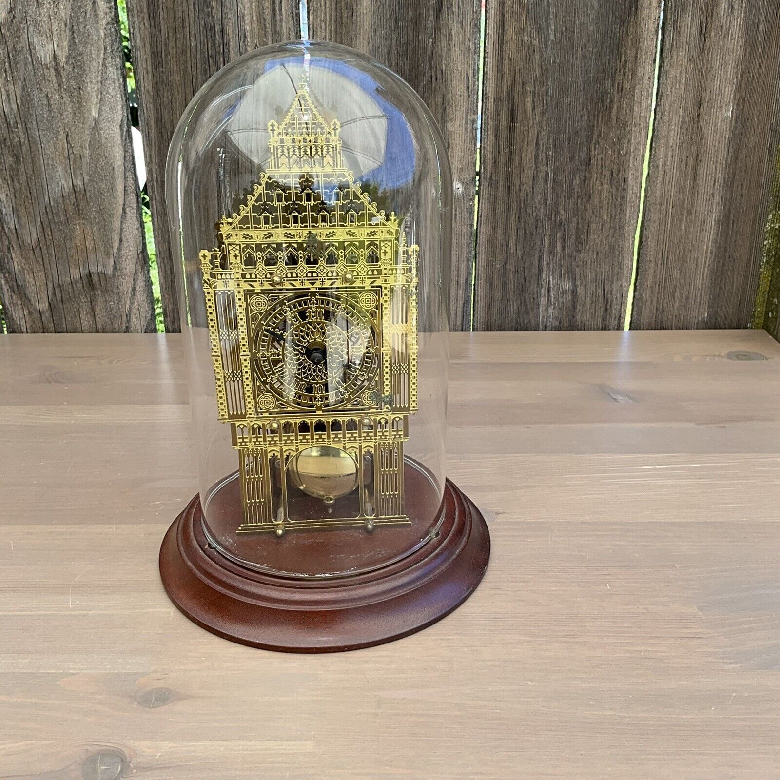 hermle big ben style glass dome novelty mantle clock.