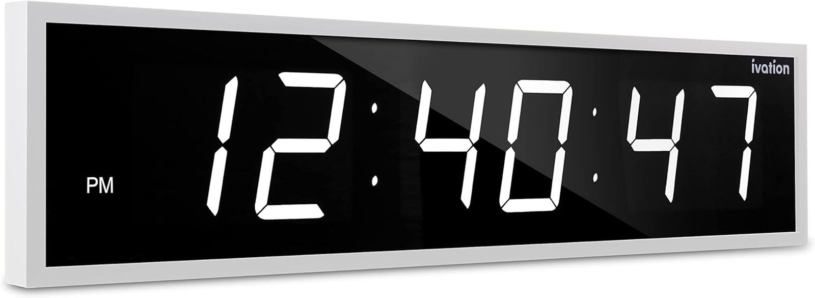 Huge Large Big Oversized Digital LED Clock - Shelf or Wall Mount (24 Inch - Whit