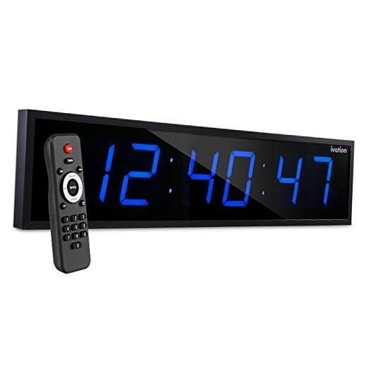 Huge Large Big Oversized Digital LED Clock with Stopwatch, 36" Inch Blue