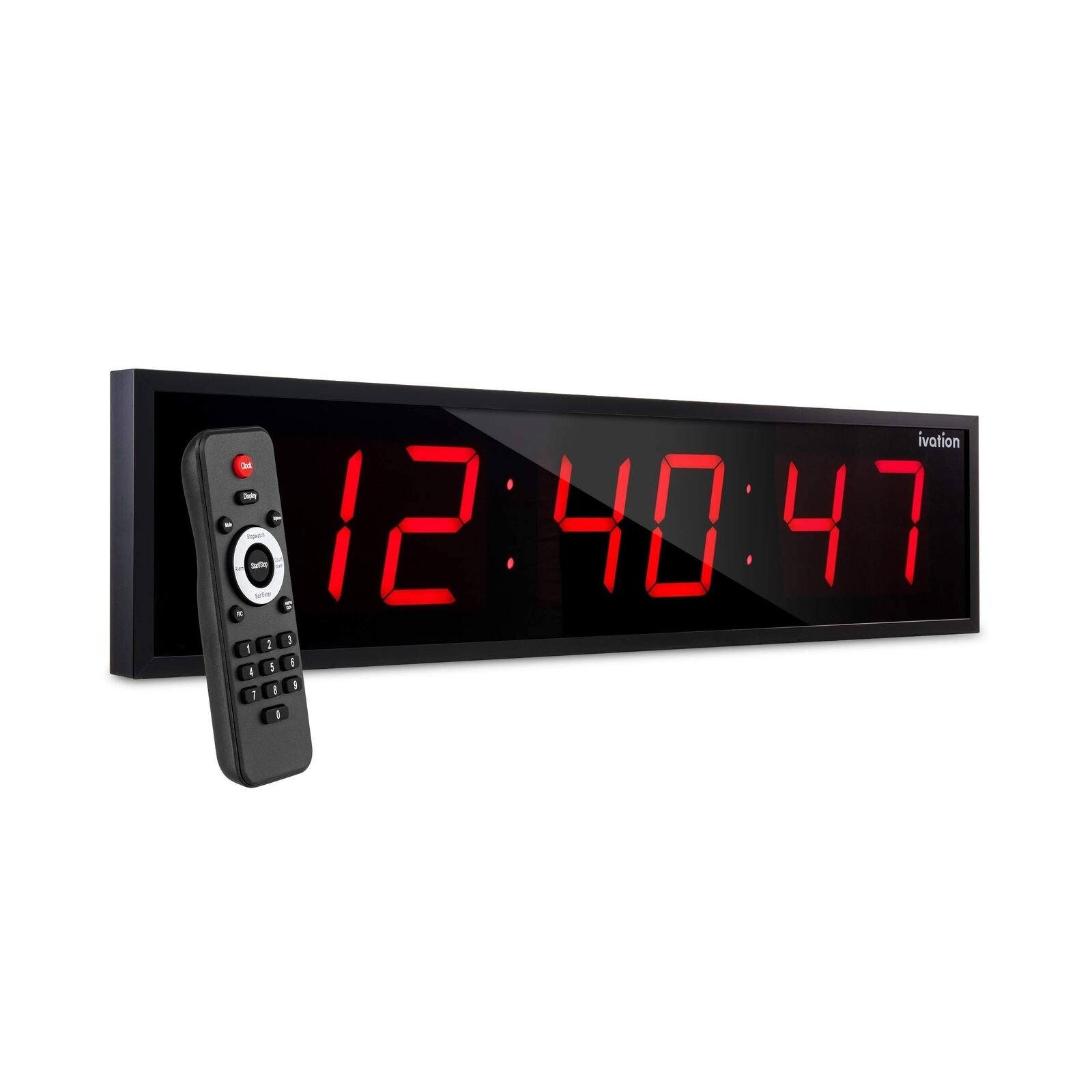 Ivation Huge 24" Inch Large Big Oversized Digital LED Clock with Stopwatch, A...