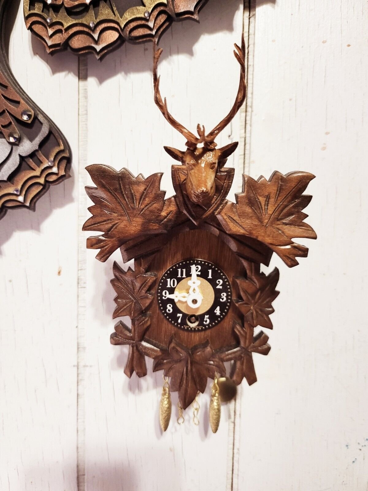 J Engstler German Black Forest Deer Cuckoo Style Small Clock