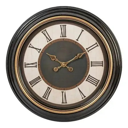 Kiera Grace 20 inches Everett Round Wall Kiera Grace 20 inches Everett Round Wall Clock with Brushed Copper Bezel image