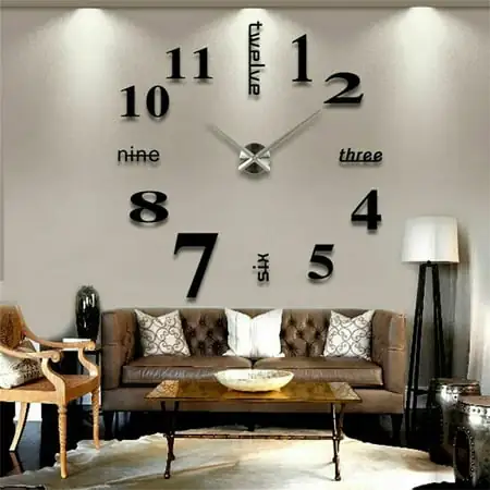 King Shop Large Wall Clock Quartz 3 D DIY Big Watch Decorative Kitchen Clocks Mirror Sticker