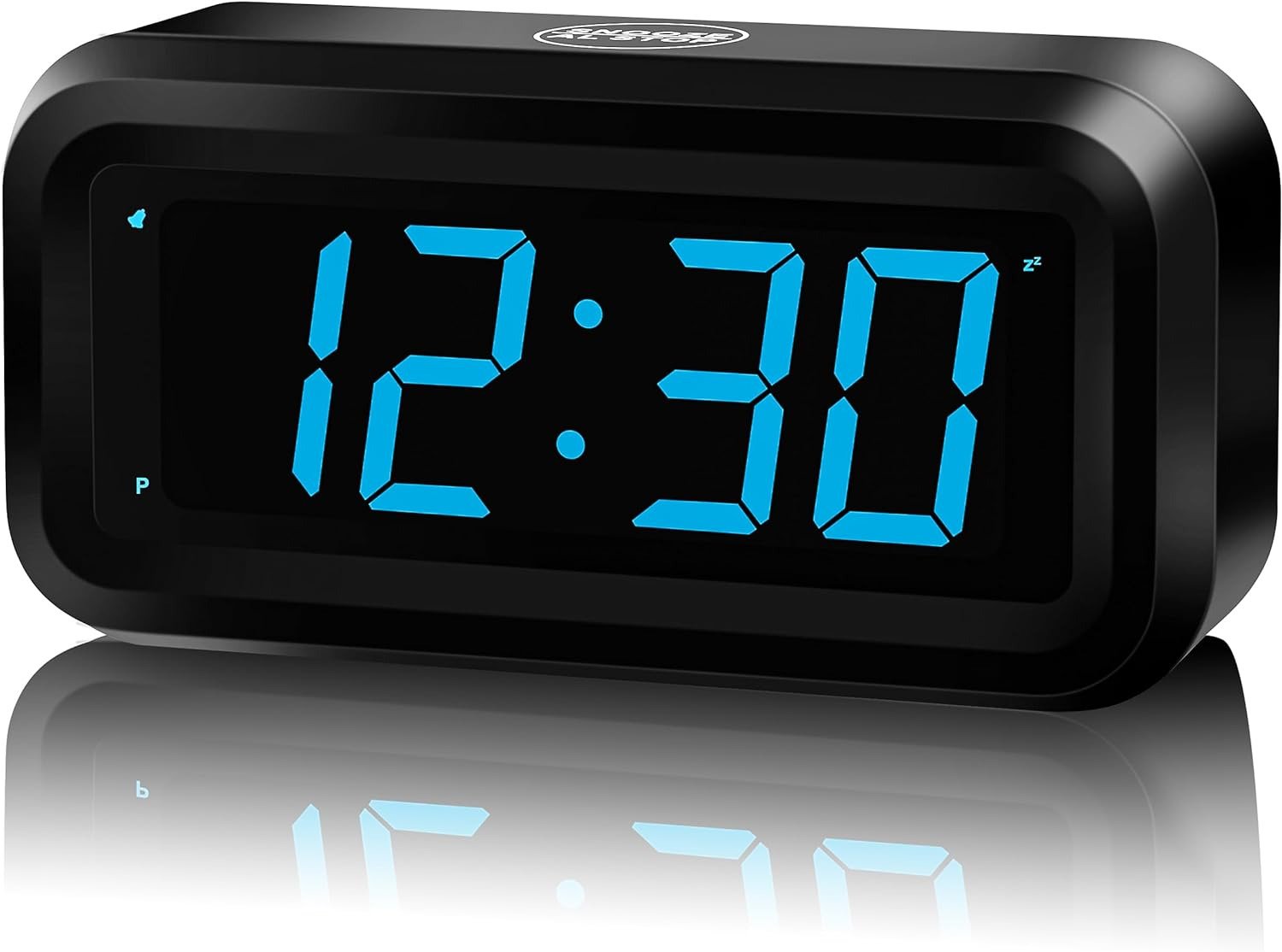 KWANWA Alarm Clock, Digital Clock, Constantly 1.2'' LED Blue Digits Display, Bat