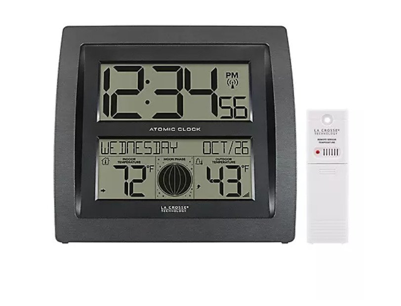 La Crosse Technology Curved Digital Atomic Wall Clock/ Gray