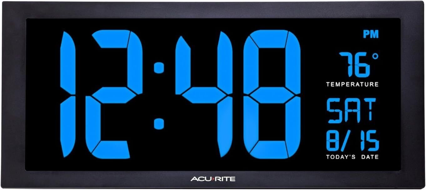 Large Digital LED Oversized Wall Clock with Dateand Temperature,Perfect for Home