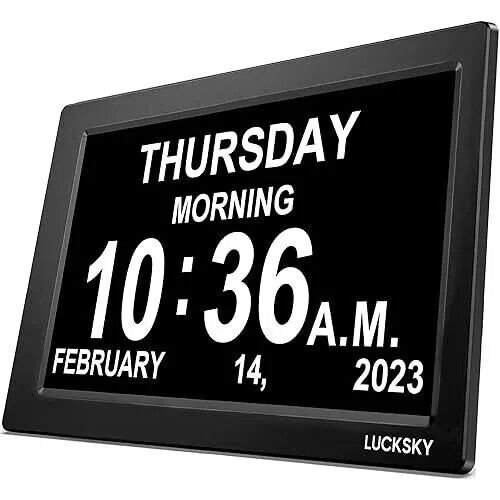 Large Display Digital Calendar Day Clocks for Seniors, Accurate Time Digital