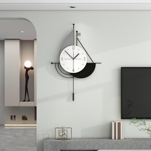 Large Wall Clock for Living Room Decor, Decorative Modern Wall Contemporary
