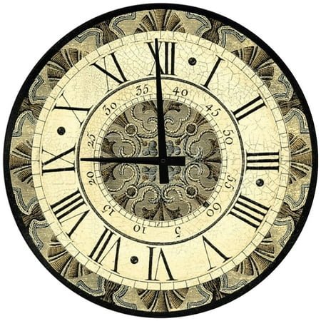 Large Wood Wall Clock 24 Inch Round Distressed Vintage Large Number Round Small Battery Operated Wall Art