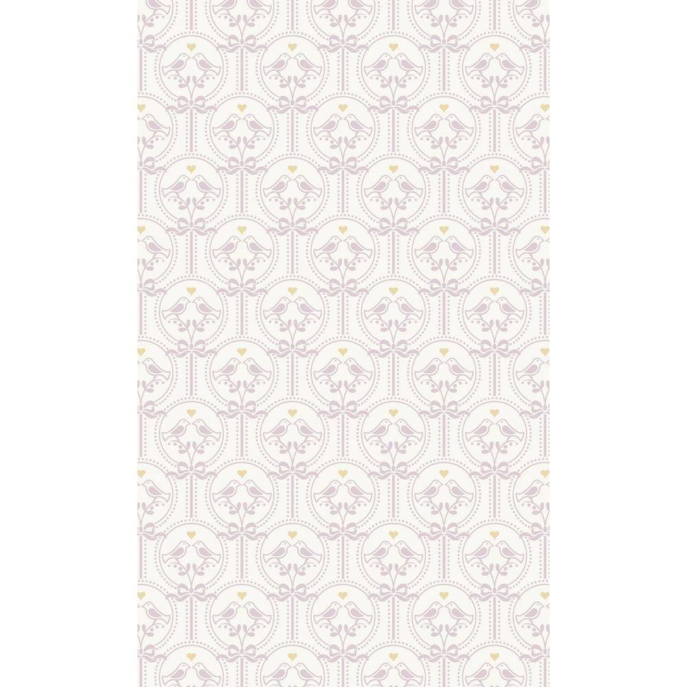 Lilac Pink Non-Pasted Oiseaux Bird Lovers Tropical Shelf Liner Non- Woven Wallpaper...