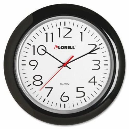 Lorell® Wall Clock, 13-1/4", Arabic Numerals, Black Frame (LLR60989)
