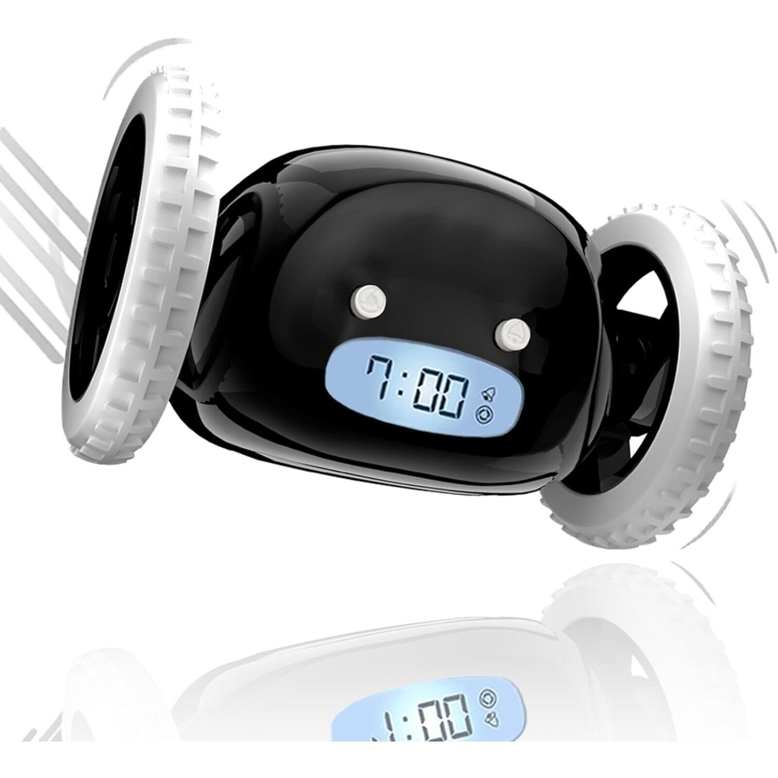 Loud Alarm Clock for Heavy Sleepers on Wheels, Run Away, Moving, Annoying