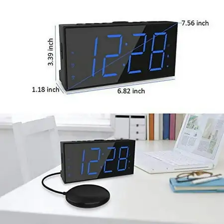 Loud Alarm Clock Vibrating with Bed Shaker for Heavy Sleepers Deaf and Hard of Hearing?Dual Alarm Clock with Loud Alarm Clock Vibrating with Bed Shaker for Heavy Sleepers Deaf and Hard of Hearing?Dual Alarm