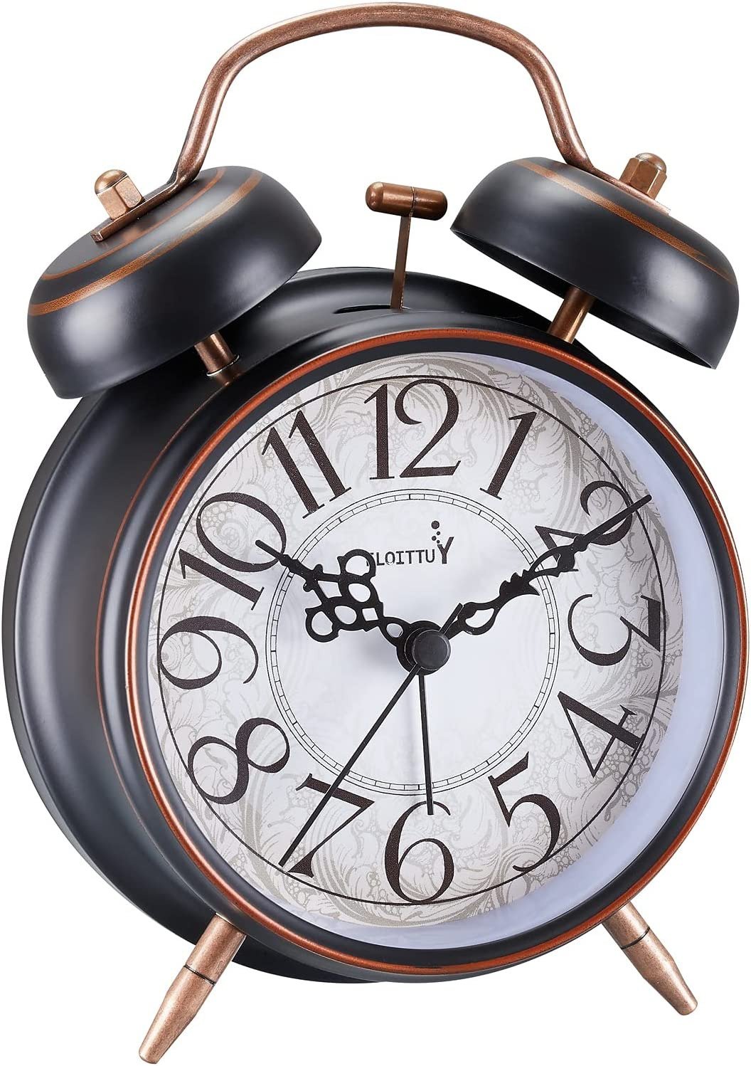 Loud Alarm for Deep Sleepers 4'' Retro Twin Bell Alarm Clock with Backlight f...