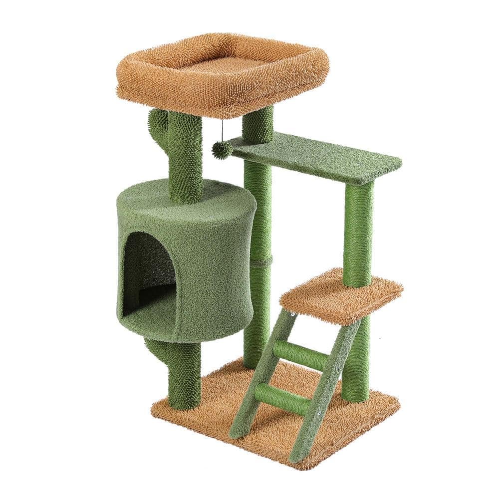 Lovely Desert Cactus Cat Tree Ladder Multi Levels Condo