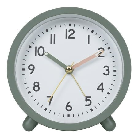 MainStays Green Mini Analog Alarm Clock