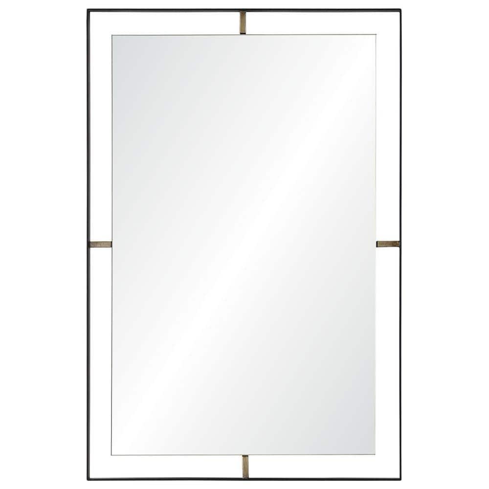 Medium Rectangle Matte Black Modern Mirror (30.5 in. H x 20 in....