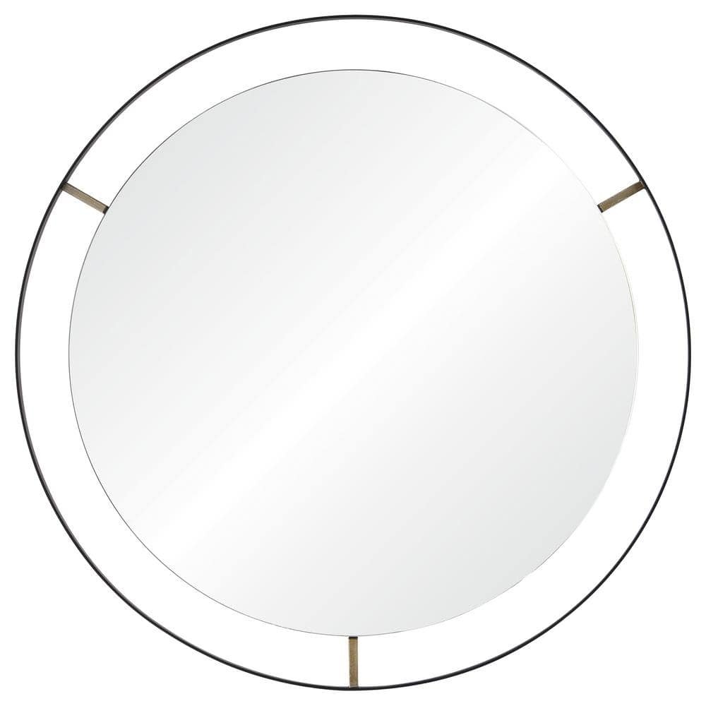 Medium Round Matte Black Modern Mirror (30.5 in. H x 30.5 in....