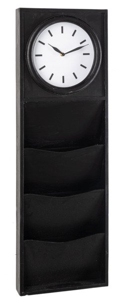 Midwest CBK 3-Pocket Wall Clock, Black (CB172767)