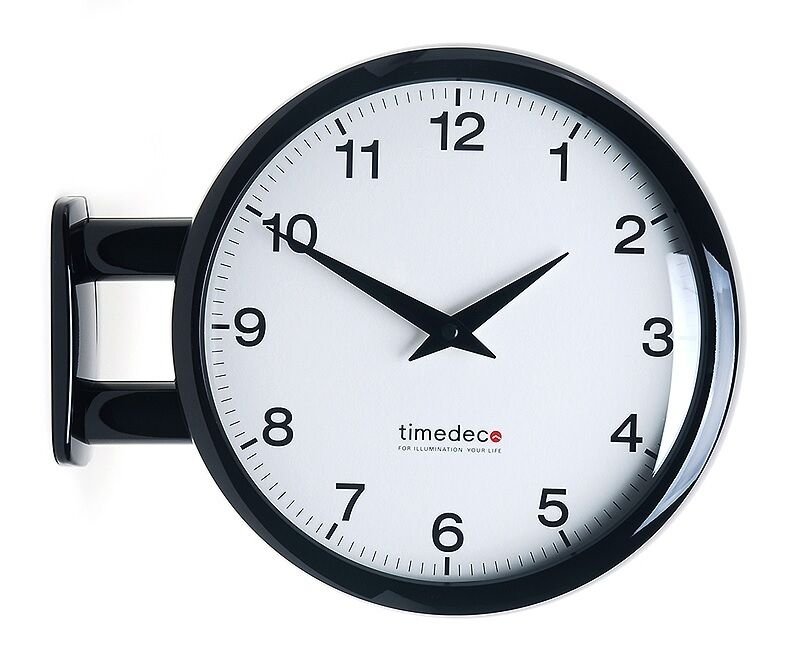 Modern Art Design Double Sided Wall Clock Station Clock Home Decor - MA5Black