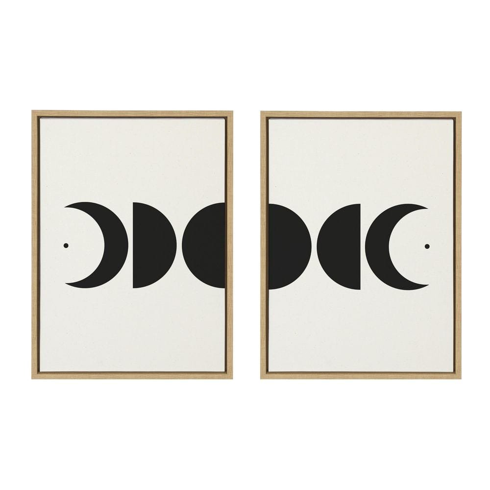 Modern Geometric Moon Phases by The Creative Bunch Studio Framed Astronomy Canvas...