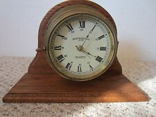 NAUTICAL, BRASS & WOOD, "QUARTZ" MANTLE CLOCK