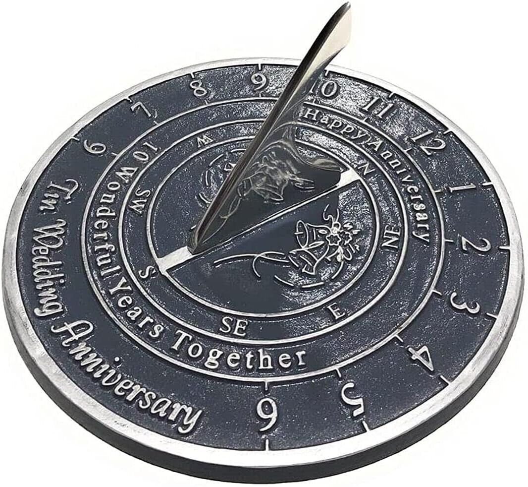 NauticalMart Tin Wedding (10 Years) Sundial for Home and Garden Decor