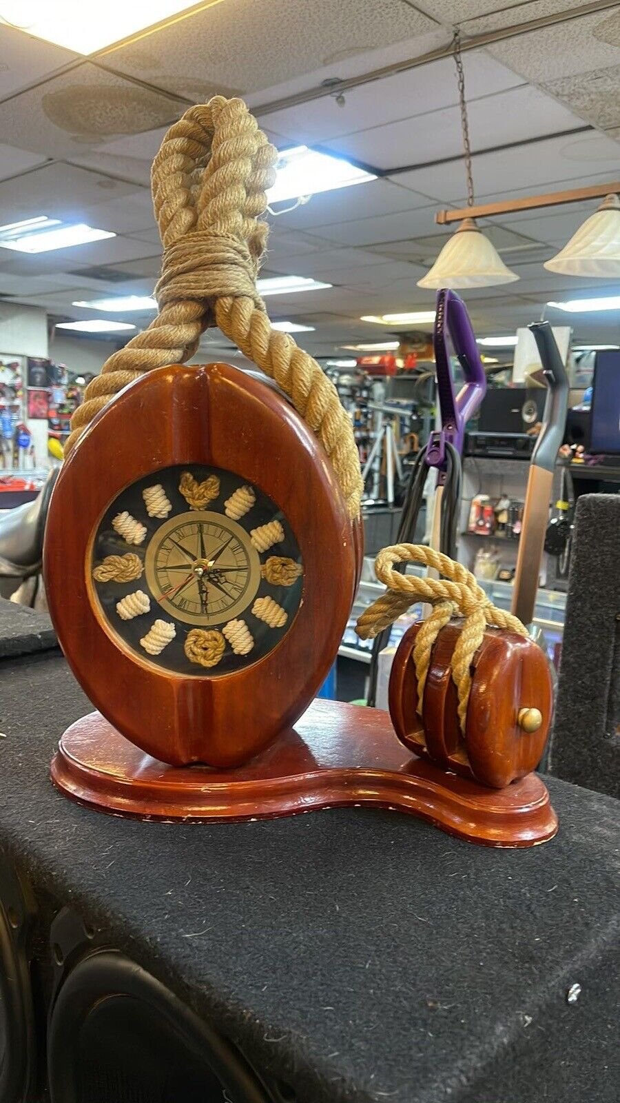 Nautical Rope Wooden Clock Mantle Clock