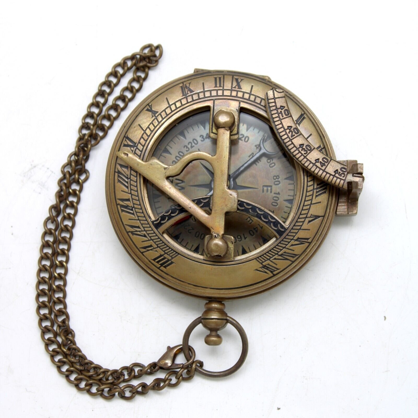 Nautical Vintage Directional Magnetic Sundial Compass for Camping
