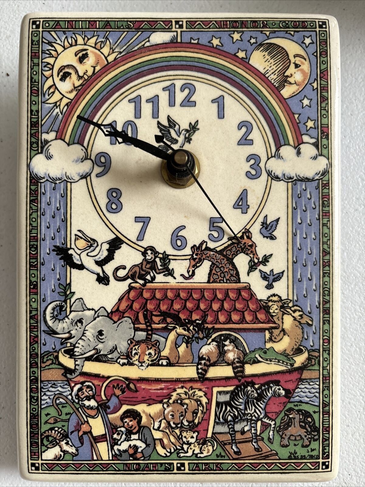 Noah’s Ark Clock- New- Santa Barbara Ceramics
