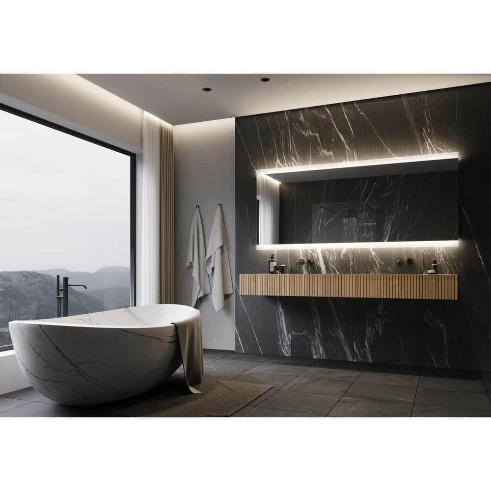 Paris Backlit 80 in. W x 35 in. H Rectangular Frameless Wall...