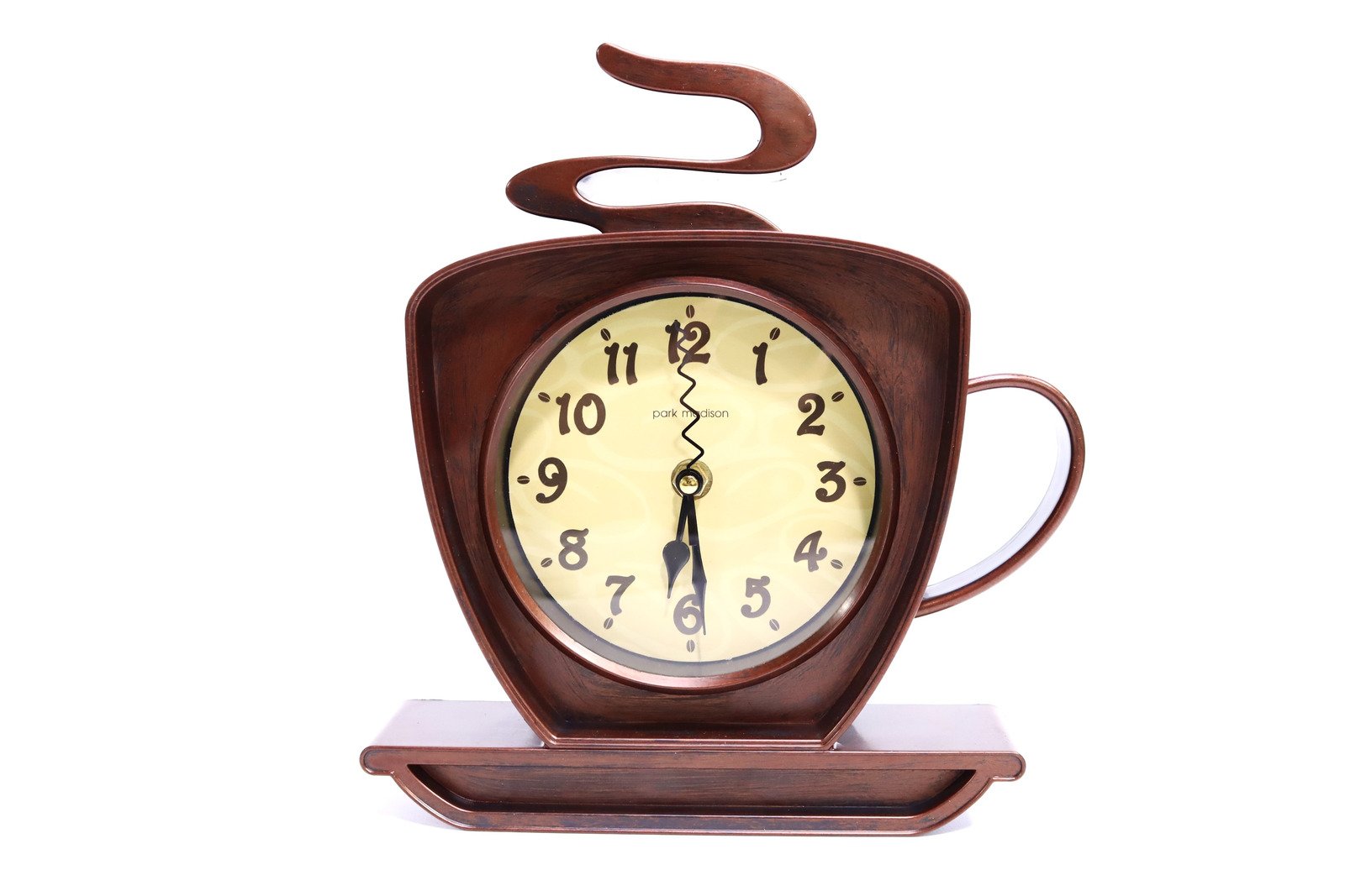 Park Madison wall clock coffee cappuccino cup 10" Quality Quartz Batt operated