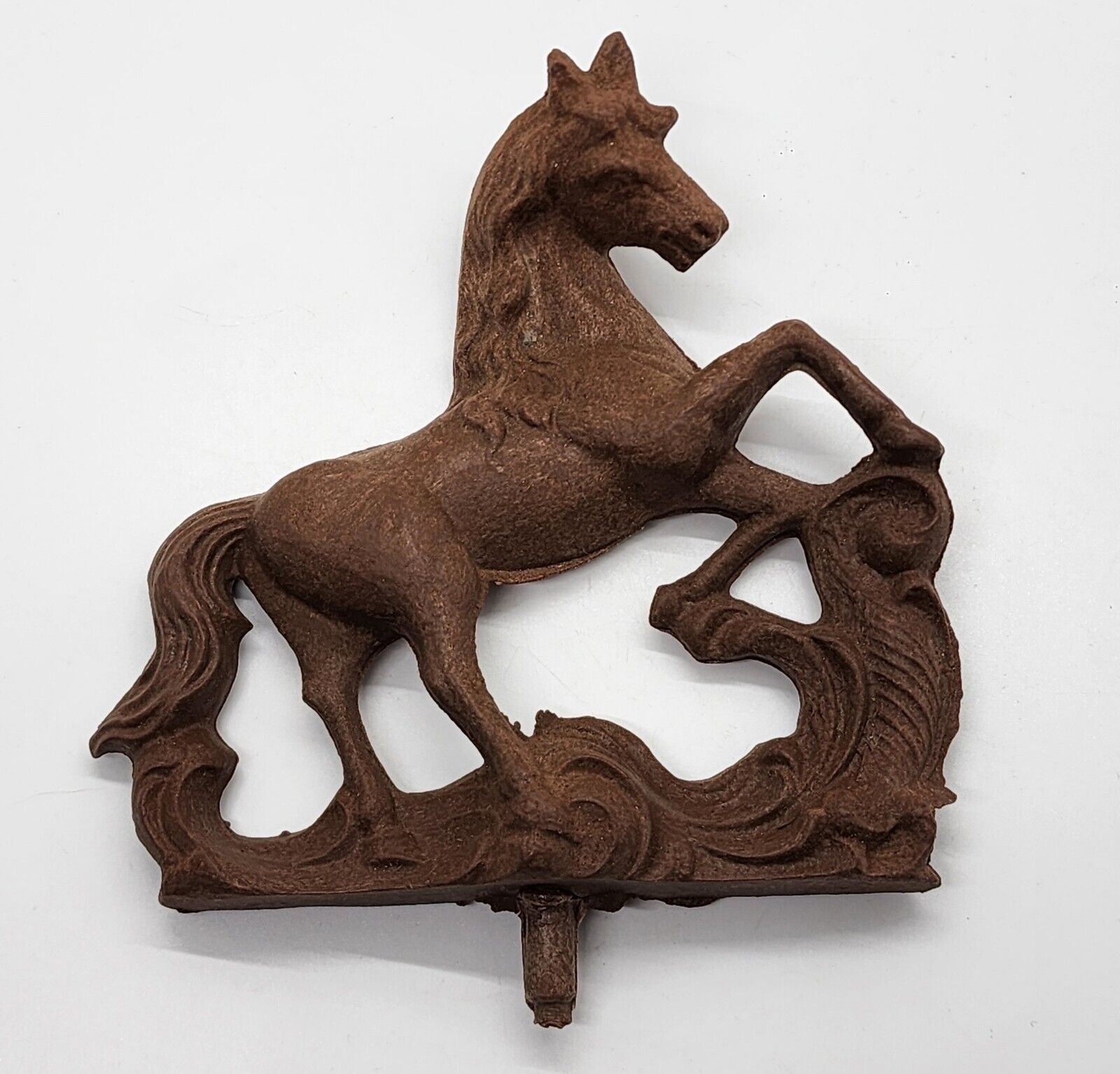 Rare Antique Vintage German Wall Clock Horse On Water Composite Finial Topper