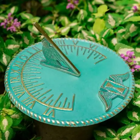 Renovators Supply Sundial 10 Turquoise Brass Vintage Sundial for Yard Decorations Outdoor Garden Art Sundials for the Garden