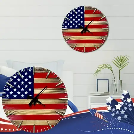 Rnemi Te amo Clearance!American Flag Wall Clock,Round Wall Clock,Stylish Silent Non Ticking Battery Operated Rnemi Te amo Clearance!American Flag Wall Clock,Round Wall Clock,Stylish Silent Non Ticking Battery