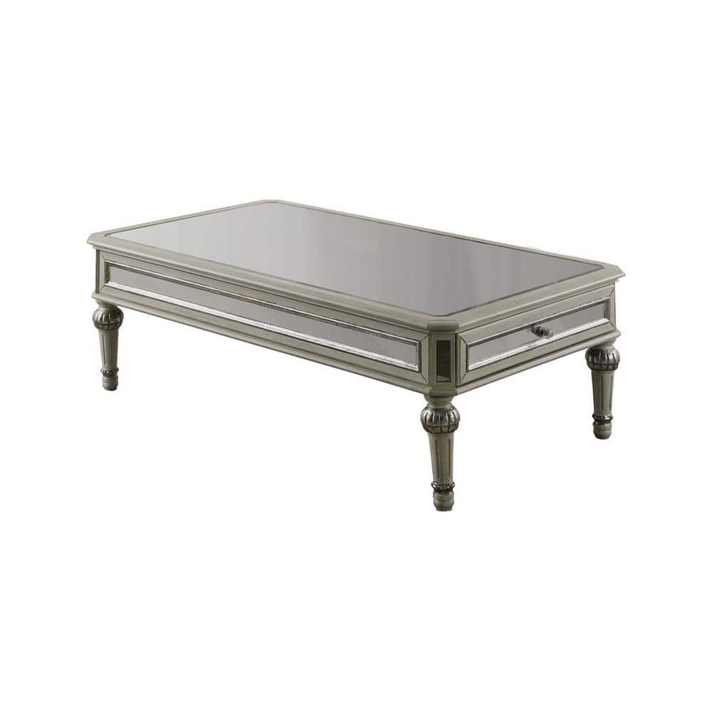 Robinson Antique Cream Mirrored Rectangular 50 in. Coffee Table