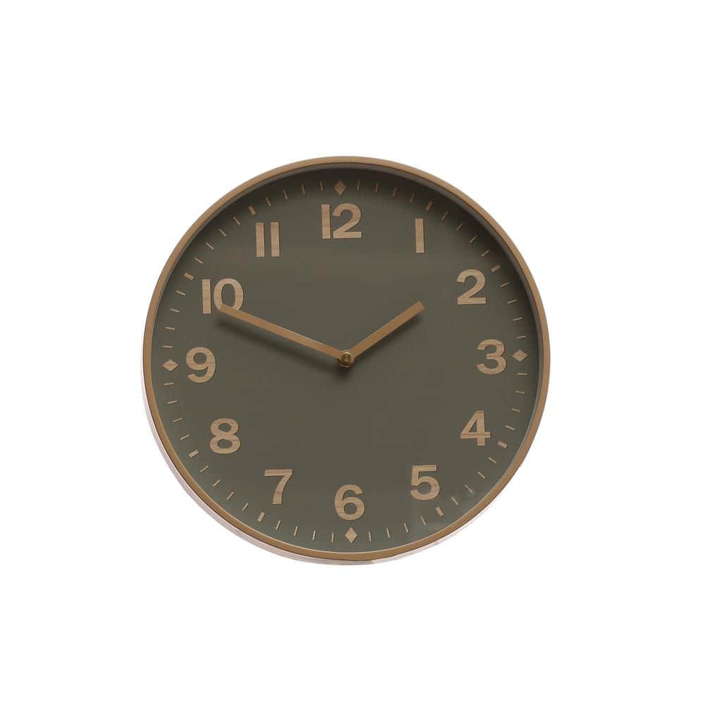 Sage Green Analog Plastic Wall Clock
