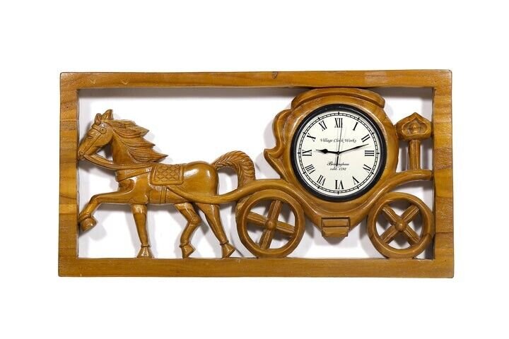 Serene Trotting Horse Working Clock Stylish Home Décor Handmade Antique Design