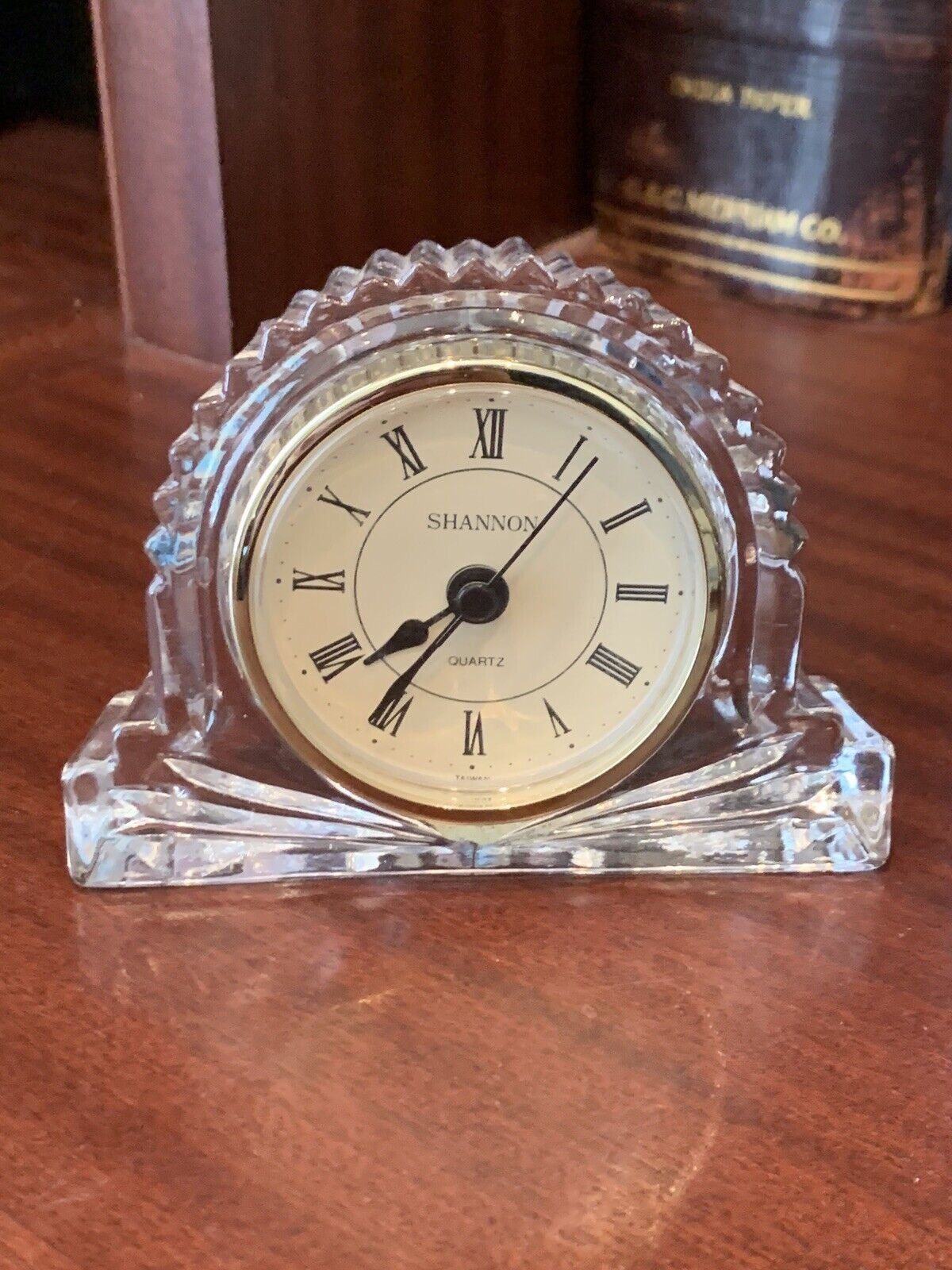 Shannon by Godinger Fine Crystal Emerald Clock With Quartz Movement - No.2668