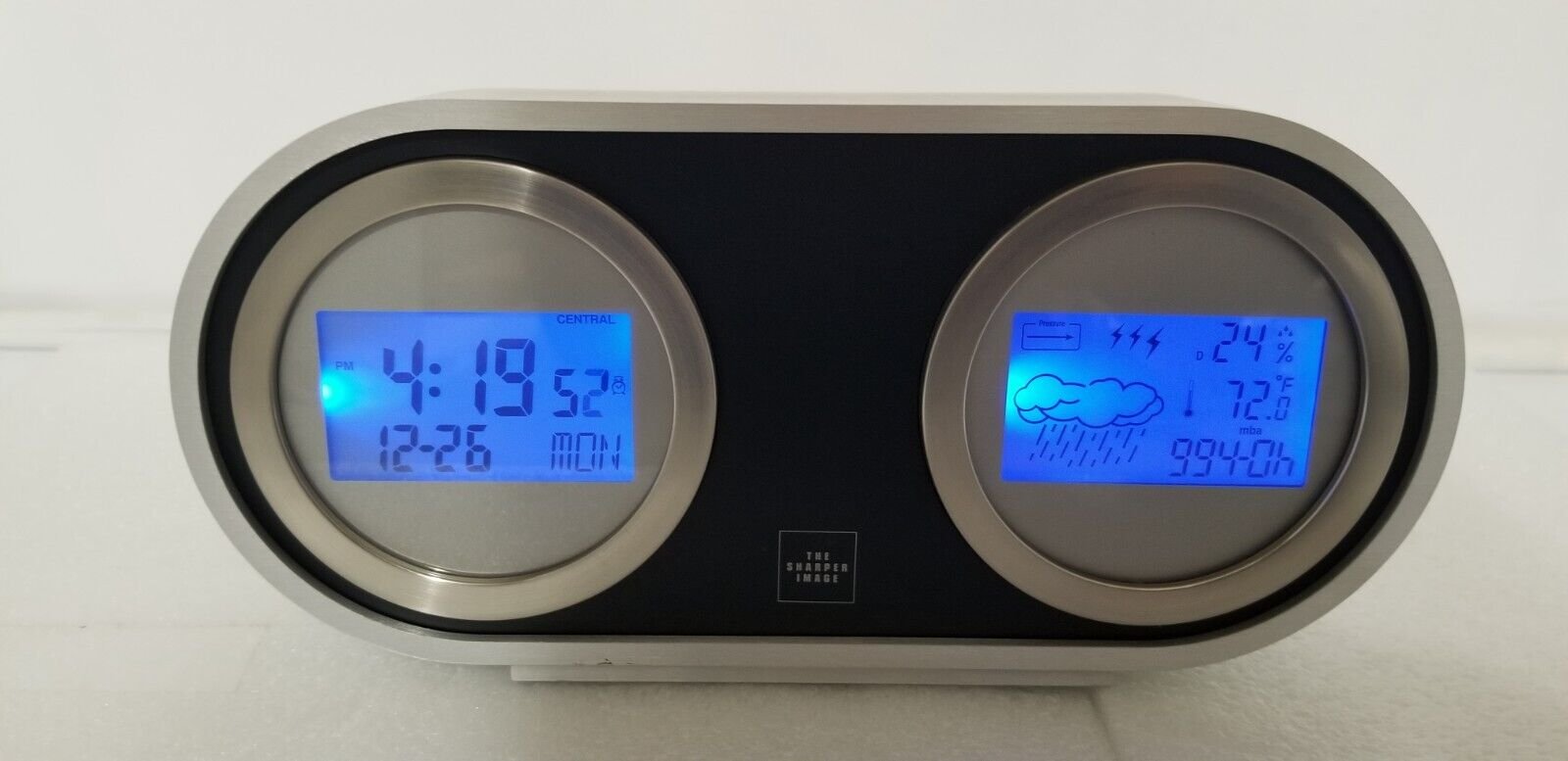 Sharper Image Hadrons Atomic Clock and Weather Station ~ Tested
