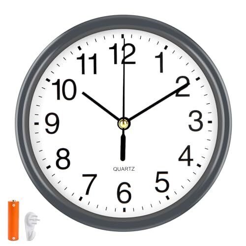 Silent Wall Clock Non Ticking 6 Inch Wall Clocks Battery Operated Small Analo...