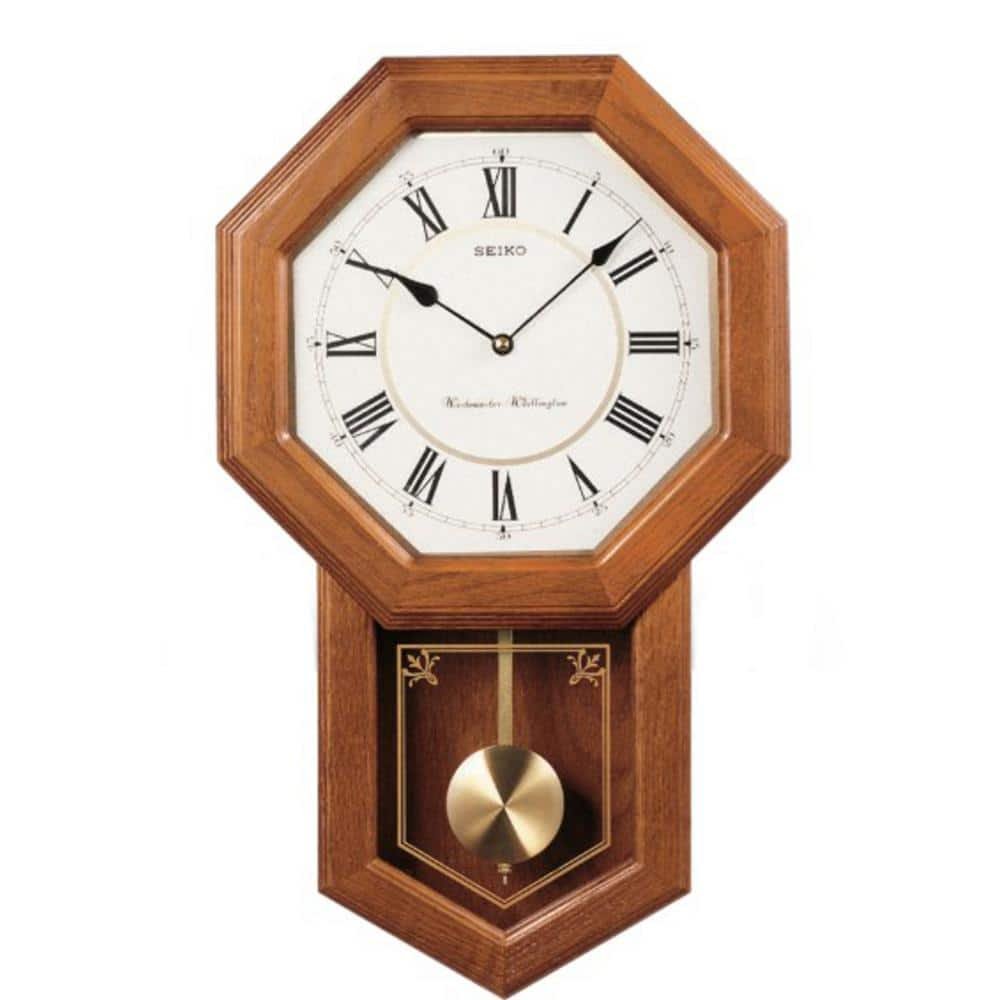 Solid oak School House, Pendulum Wall Clock